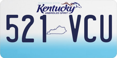 KY license plate 521VCU