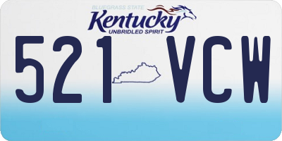 KY license plate 521VCW