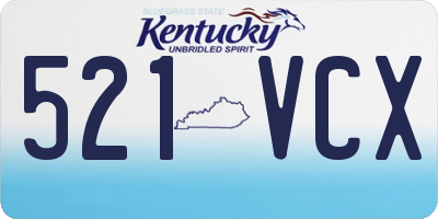 KY license plate 521VCX