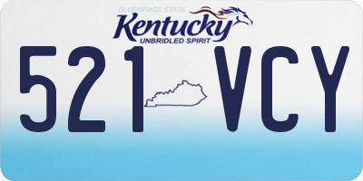 KY license plate 521VCY