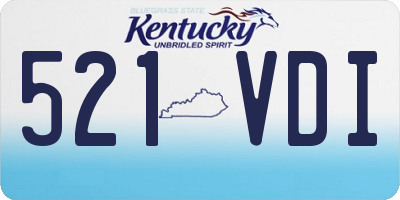 KY license plate 521VDI