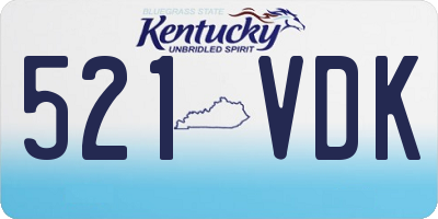 KY license plate 521VDK