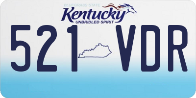 KY license plate 521VDR