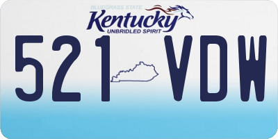 KY license plate 521VDW