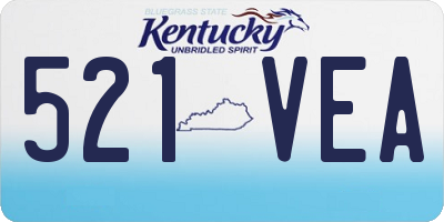 KY license plate 521VEA