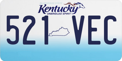 KY license plate 521VEC