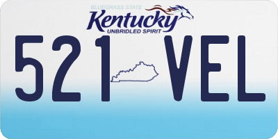 KY license plate 521VEL