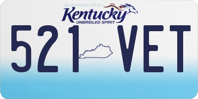 KY license plate 521VET