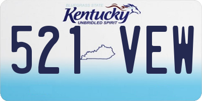 KY license plate 521VEW