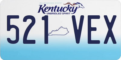 KY license plate 521VEX