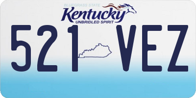 KY license plate 521VEZ