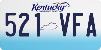 KY license plate 521VFA