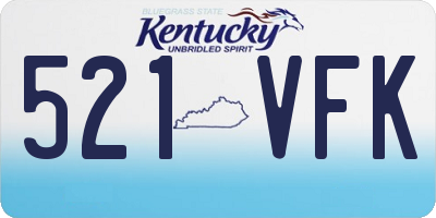 KY license plate 521VFK