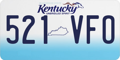 KY license plate 521VFO