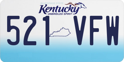 KY license plate 521VFW