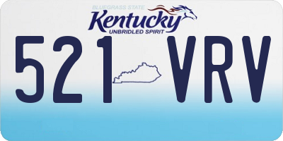 KY license plate 521VRV