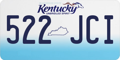 KY license plate 522JCI