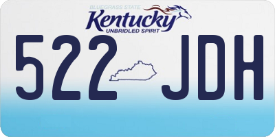 KY license plate 522JDH