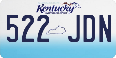 KY license plate 522JDN