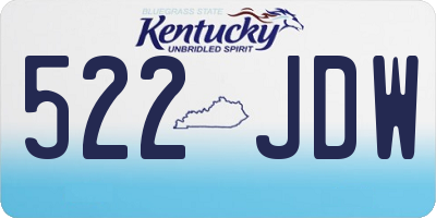 KY license plate 522JDW