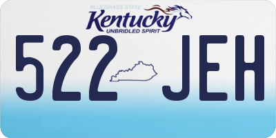 KY license plate 522JEH