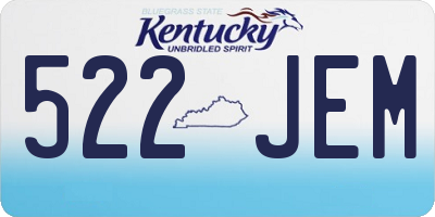 KY license plate 522JEM