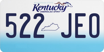 KY license plate 522JEO