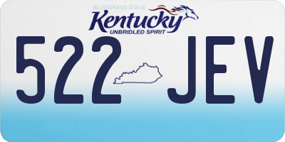 KY license plate 522JEV
