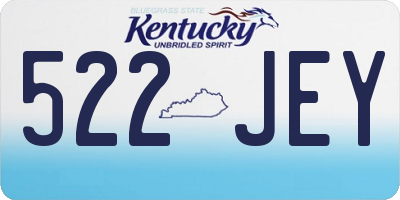 KY license plate 522JEY
