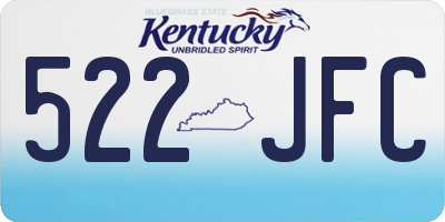 KY license plate 522JFC