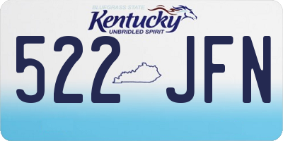 KY license plate 522JFN