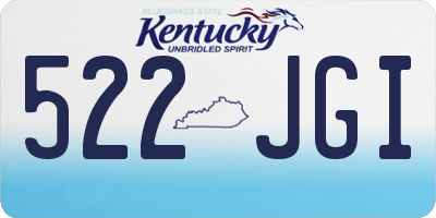 KY license plate 522JGI