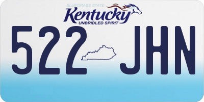 KY license plate 522JHN