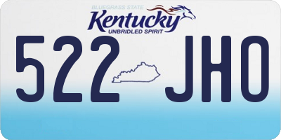 KY license plate 522JHO
