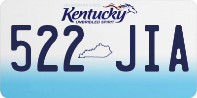 KY license plate 522JIA