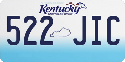 KY license plate 522JIC