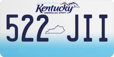 KY license plate 522JII