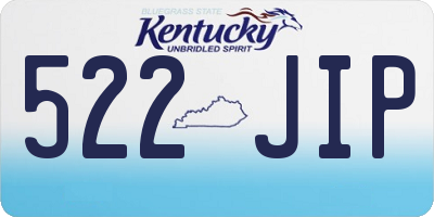 KY license plate 522JIP