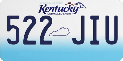 KY license plate 522JIU