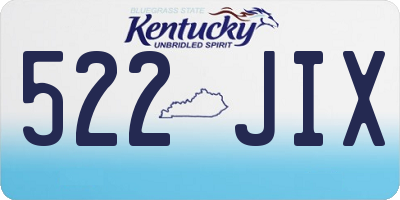 KY license plate 522JIX