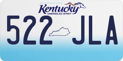 KY license plate 522JLA