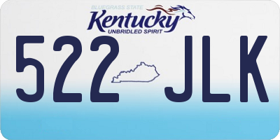 KY license plate 522JLK