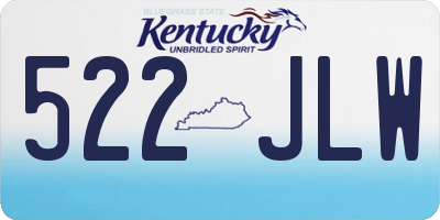 KY license plate 522JLW