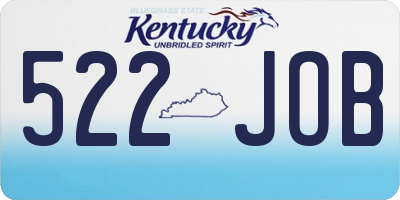 KY license plate 522JOB