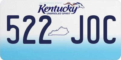 KY license plate 522JOC