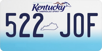KY license plate 522JOF