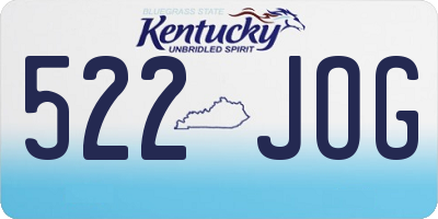 KY license plate 522JOG