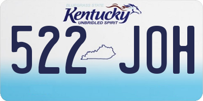 KY license plate 522JOH