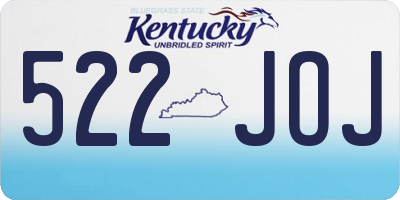 KY license plate 522JOJ