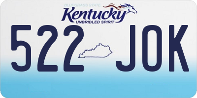 KY license plate 522JOK